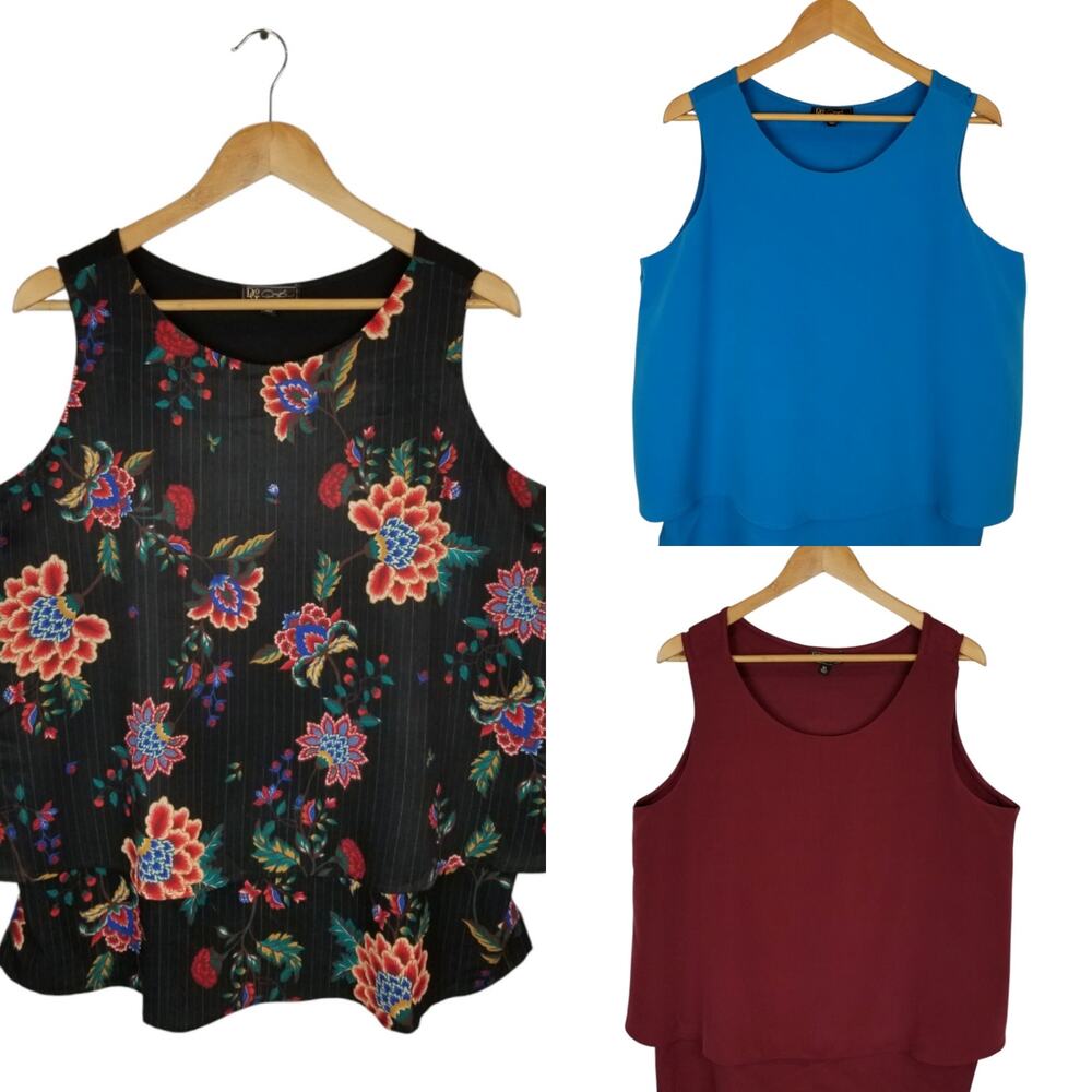 DG2 by Diane Gilman Lot of 3 Tank Tops Sleeveless Blouse Women's Size XL